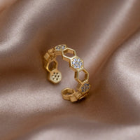 Abeille - Bague en Or avec Cristaux